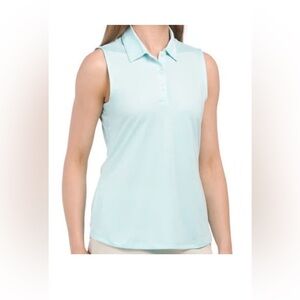 Greg Norman Collection Sleeveless Polo in Light Aqua